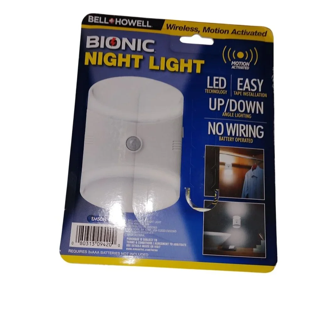 BIONIC NIGHT LIGHT-WIRELESS-MOTION ACTIVATED. BATTERY OPERATED * -NEW